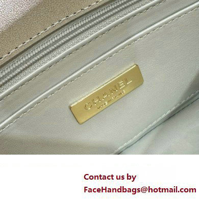 chanel Metallic Mirror Calfskin, Metallic Lambskin  &  Gold-Tone Metal Mini Flap Bag  &  Star Coin Purse AS4646 silver 2024